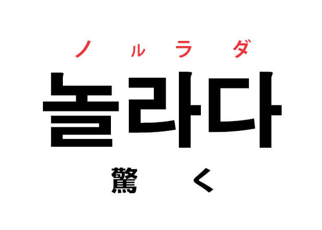 韓国語の 놀라다 ノルラダ 驚く を覚える ハングルノート